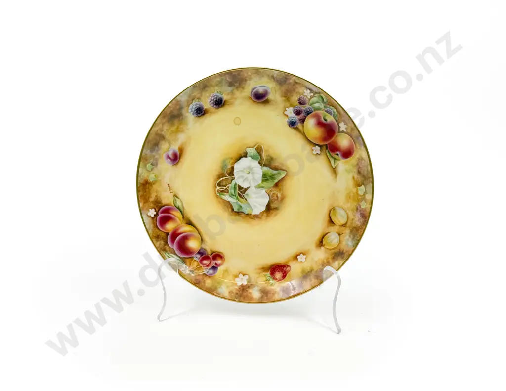 Royal Worcester Plate Painted Fruit Signed Dune Image 1++
