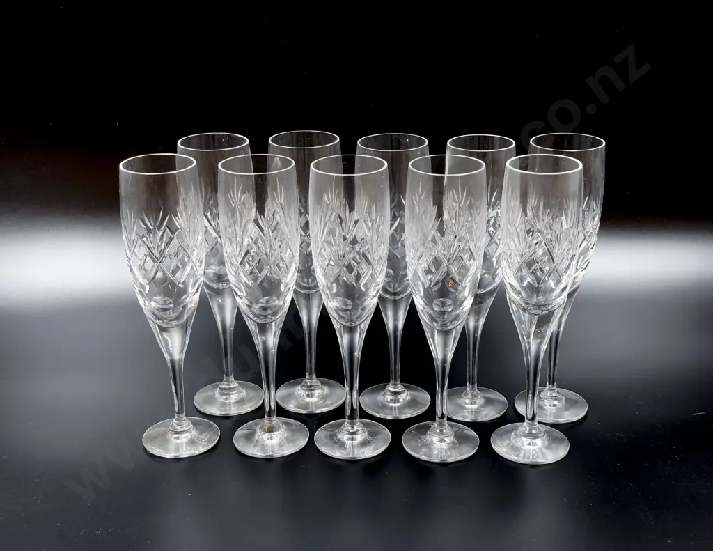 Royal Doulton Crystal Ten Champagne Flutes Image 1++