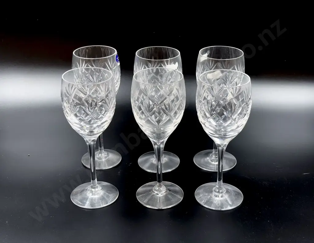 Royal Doulton Crystal Six Red Wine Goblets Image 1++