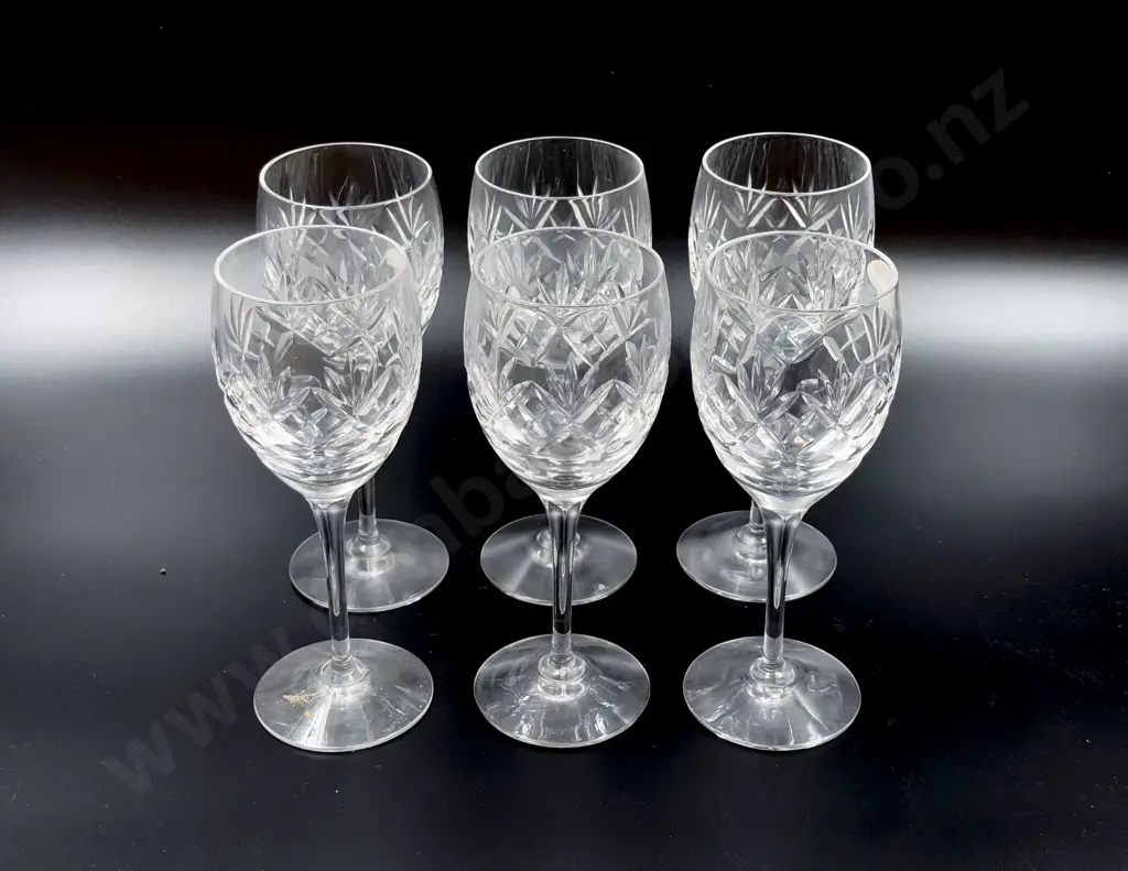 Royal Doulton Crystal Six Red Wine Goblets Image 1++