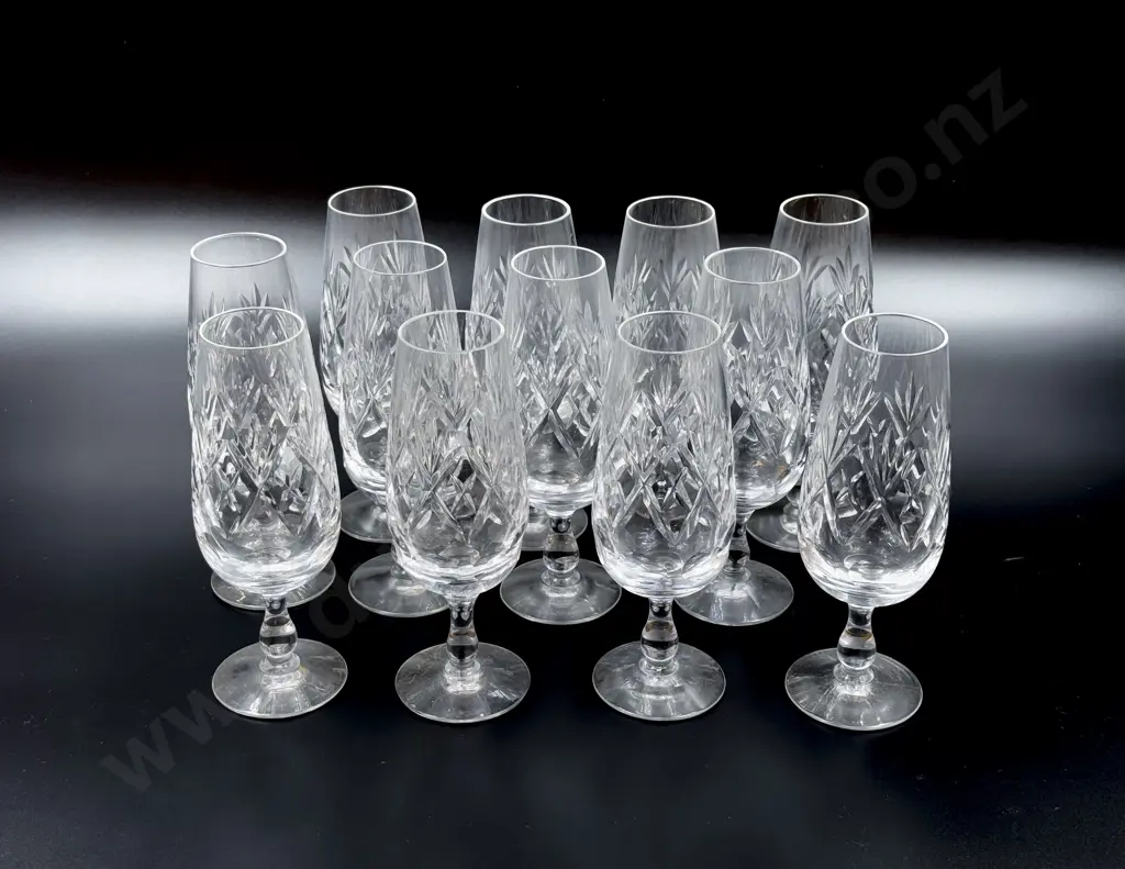 Royal Doulton Crystal Twelve Champagne Flutes Image 1++
