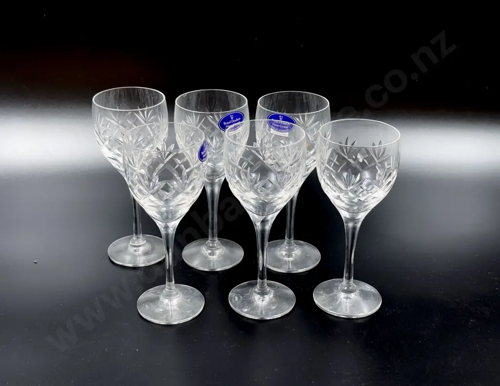 Royal Doulton Crystal Six Wine Goblets Image 1++