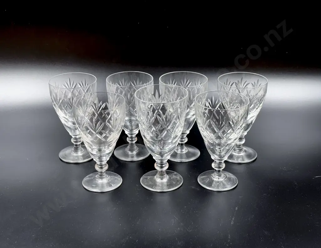 Royal Doulton Crystal Seven Wine Goblets Image 1++