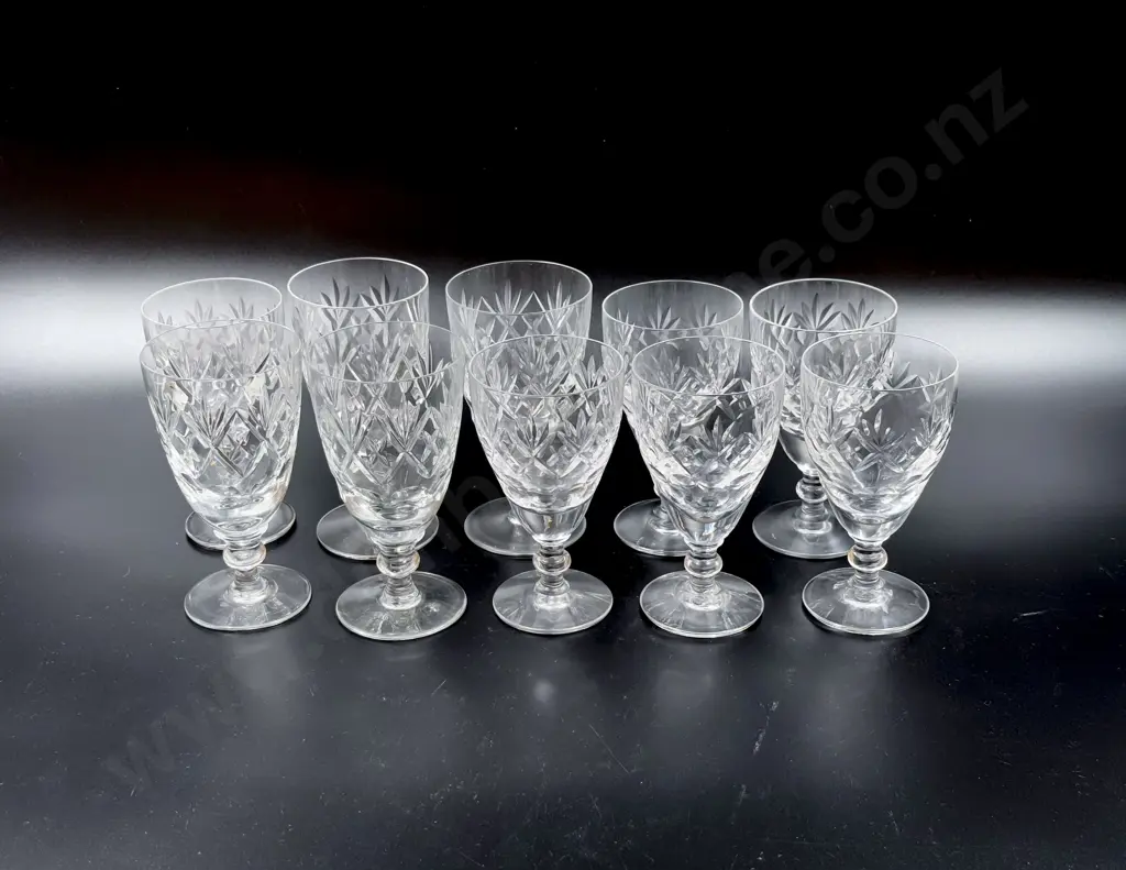 Royal Doulton Crystal Ten Mixed Wine Goblets Image 1++