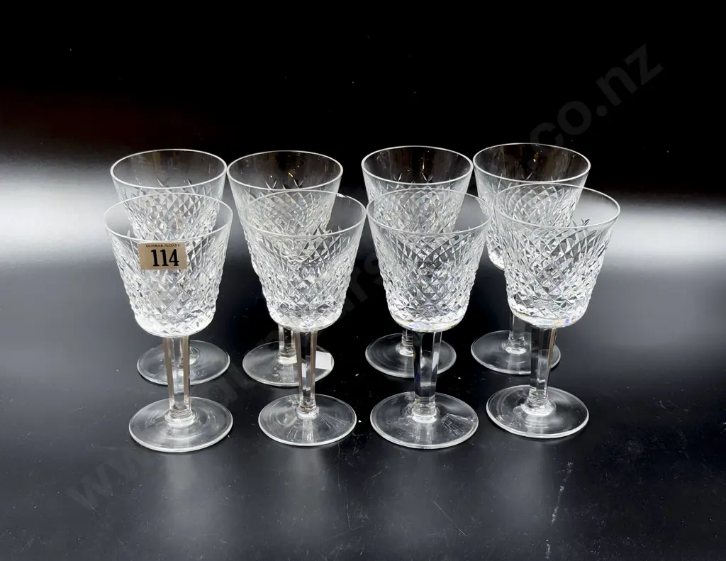 Waterford - Eight Crystal White Wine Glasses Image 1++