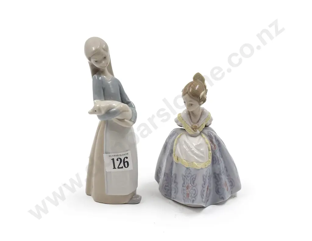 Two Small Lladro Young Girl Figures Image 1++