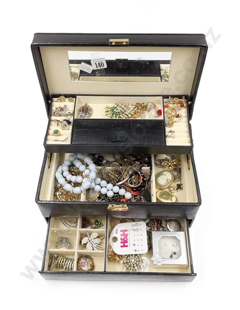 Collection of Costume Jewellery in Jewel Box Image 1++