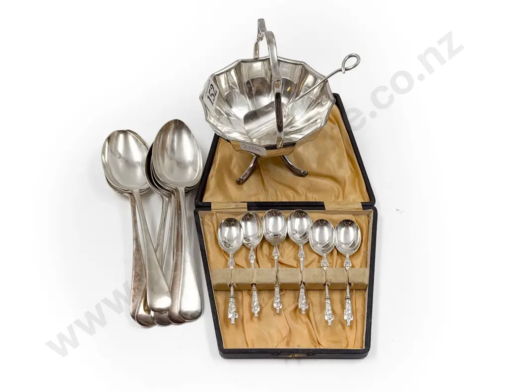 S/P Table Spoons with Coffee Spoons and Sugar Basin Image 1++