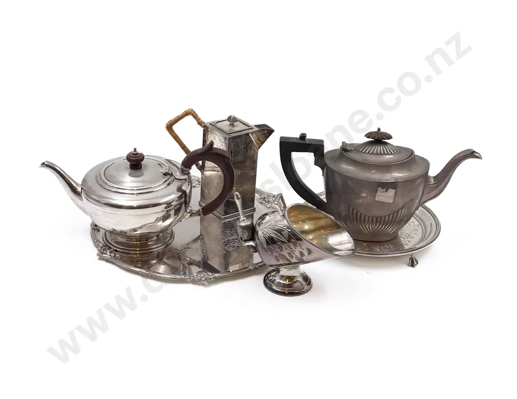 Two S/P Trays with Tea ware Including Sugar Scuttle Image 1++