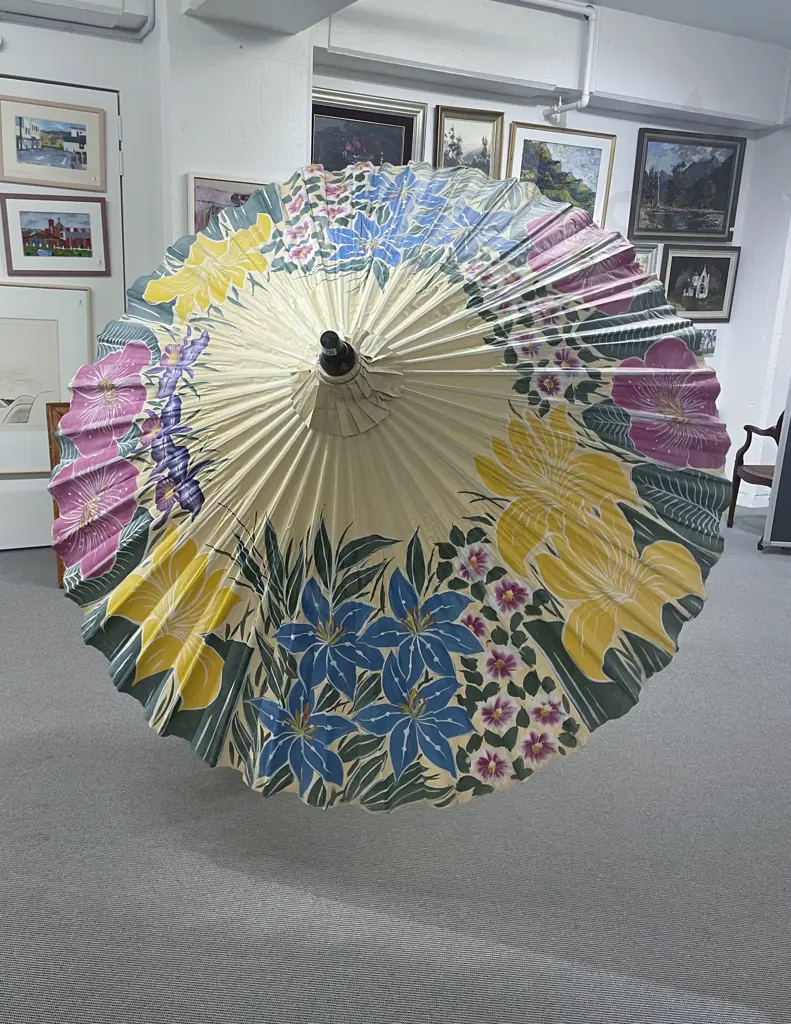 Chinese Hand Painted Sun Umbrella Image 1++