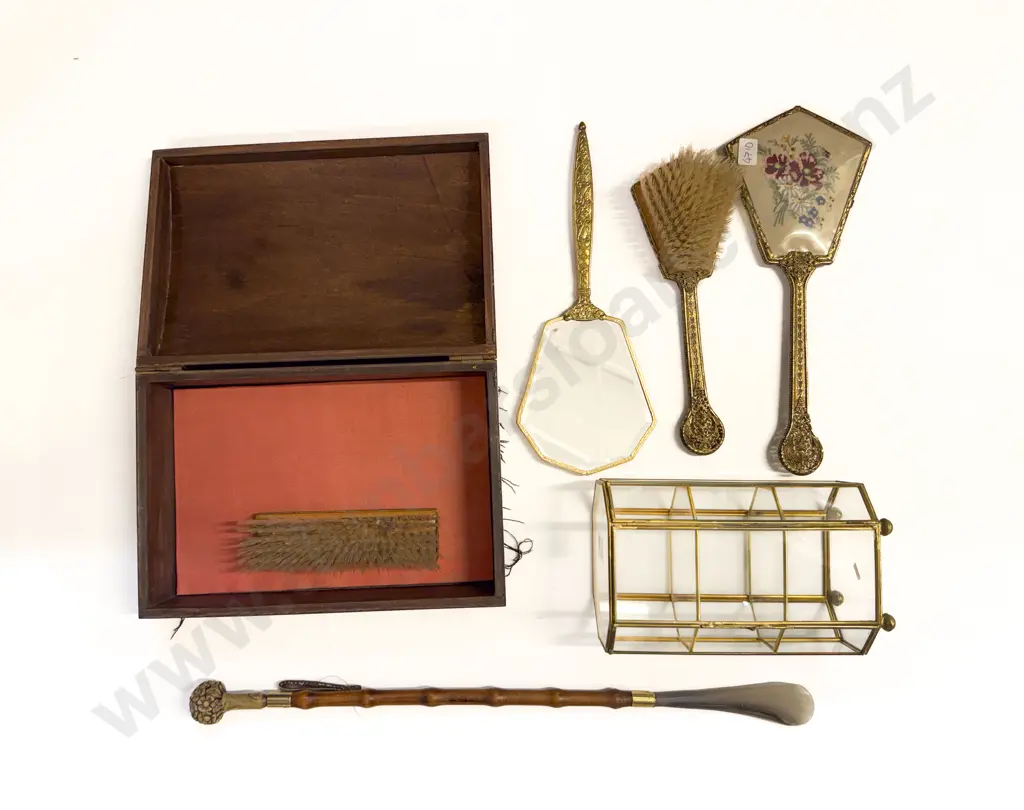 Vintage Work Box with Dressing Table Vanity Set and Display Case Image 1++