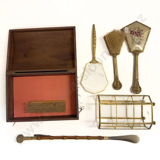 Vintage Work Box with Dressing Table Vanity Set and Display Case