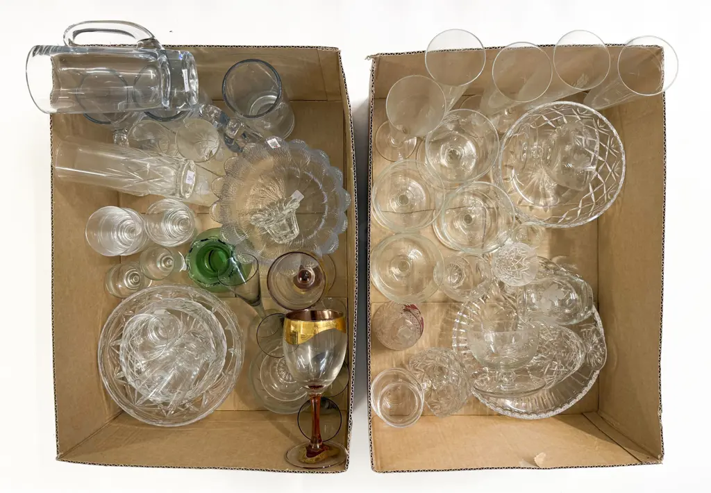 Two Boxes of Assorted Crystal and Glassware Image 1++