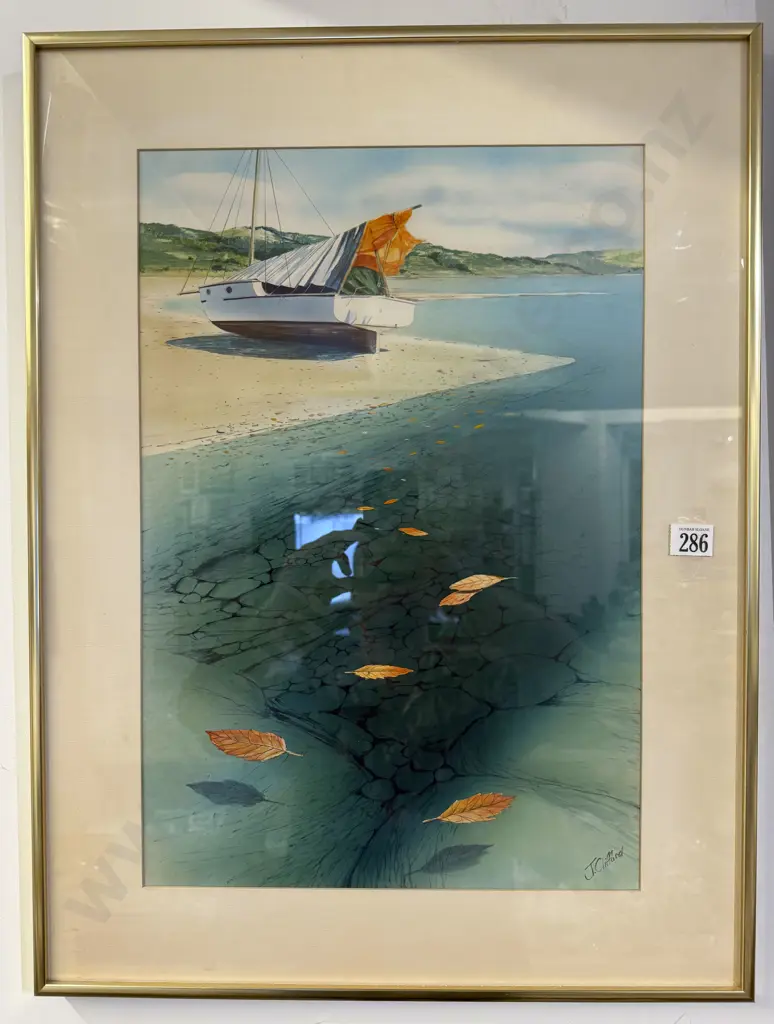 J. Clifford - "Lakeside Study" - Watercolour Image 1++