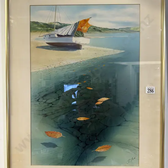 J. Clifford - "Lakeside Study" - Watercolour