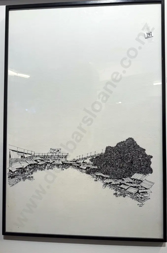 Framed Market Scene Print Image 1++