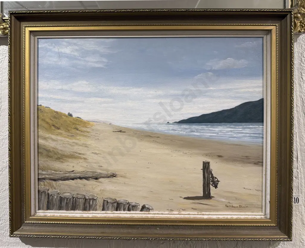 Kathleen Blair - "Waikane Beach" - Oil on Board Image 1++