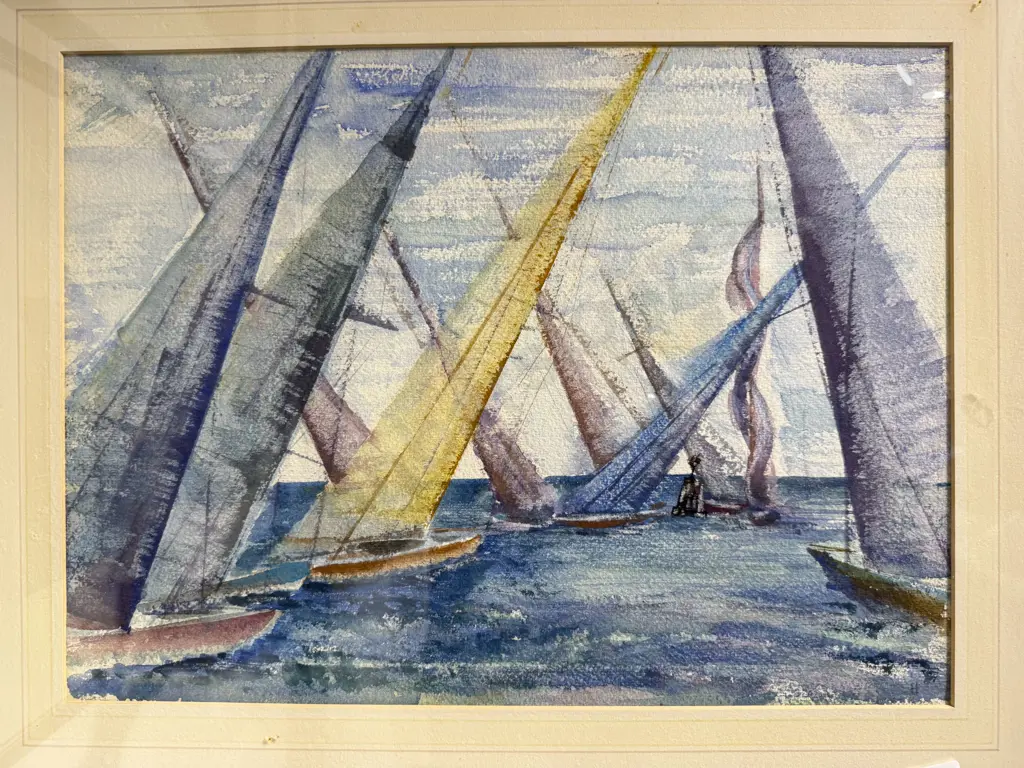 D. H. Findley - Castle Study together Pastel Yachting Scene Image 1++