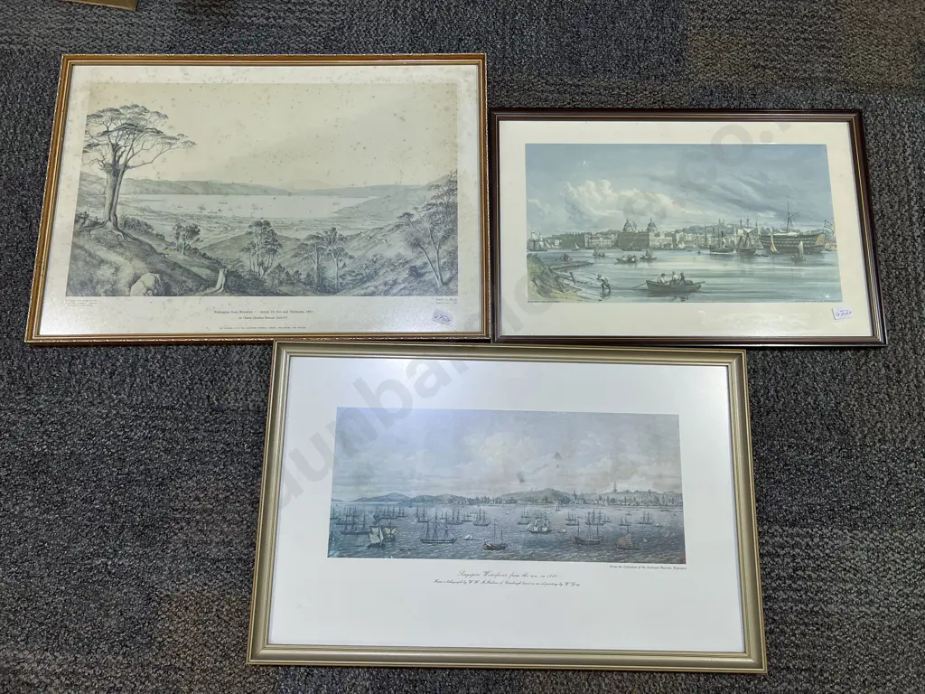 Folder of Assorted Turnbull Library Prints & Three Framed Historical Prints Image 1++