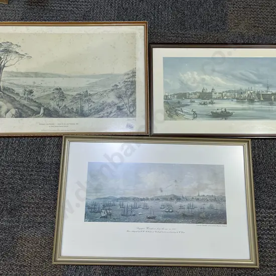 Folder of Assorted Turnbull Library Prints & Three Framed Historical Prints