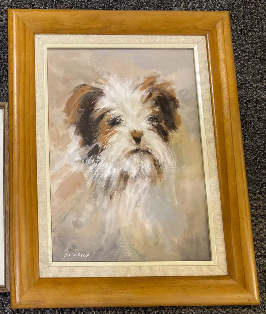 N.L. Wilson - "Portrait of Dog" - Oil on Board Image 1++