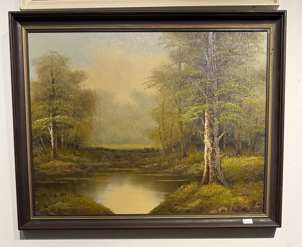 Signed Johnson - "Bush Study" - Oil on Canvas Board Image 1++