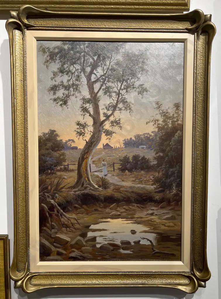 Signed E.W.E. - "Farmstead Path" - Oil on Board Image 1++