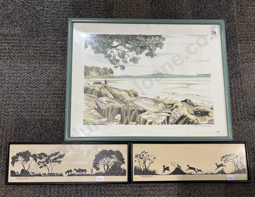 Ltd Edition Print together with Pair of L.E. Curtis Prints Image 1++
