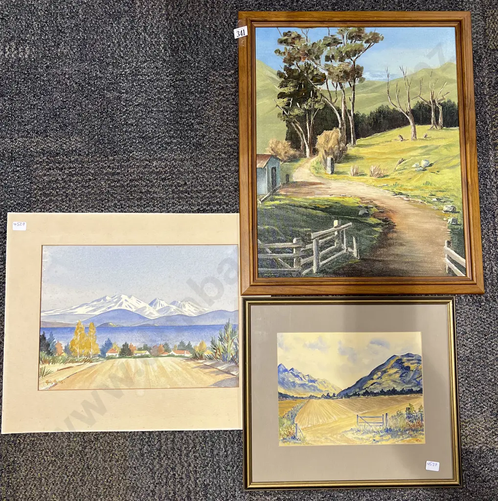 Unframed Watercolour together with Other Watercolour & Oil Landscape Image 1++