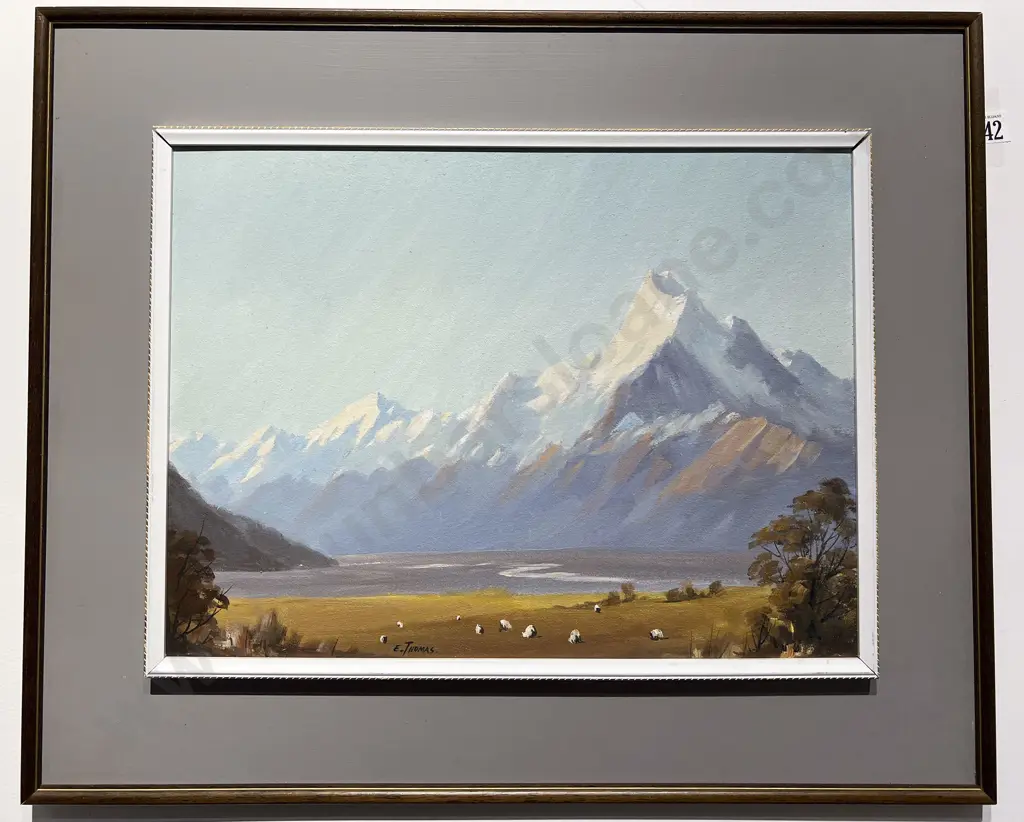 E.J. Thomas - "Mt Cook" - Oil on Board Image 1++