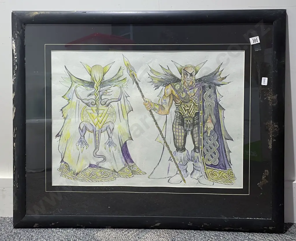 Two Fantasy Caricatures on Paper Image 1++