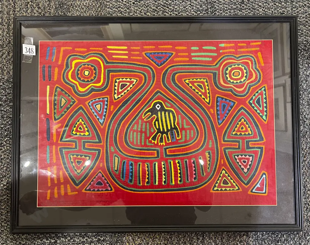 Framed Mola Textile Work Image 1++