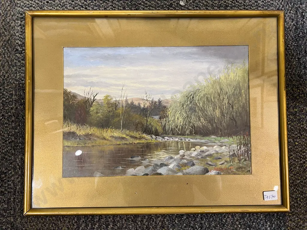 J. D. Perrett - Vintage Riverscape - Oil Image 1++