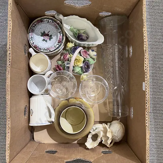 Quantity of Assorted China Glassware together with a Small Mat