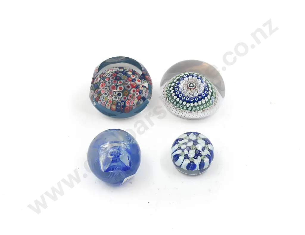 Four Assorted Art Glass Paperweights incl Caithness Image 1++