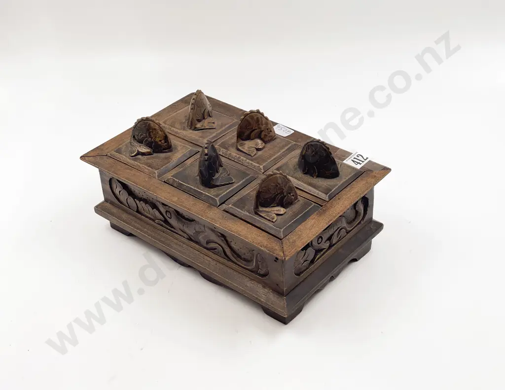 Small Wooden Multi Compartment Trinket Box Image 1++