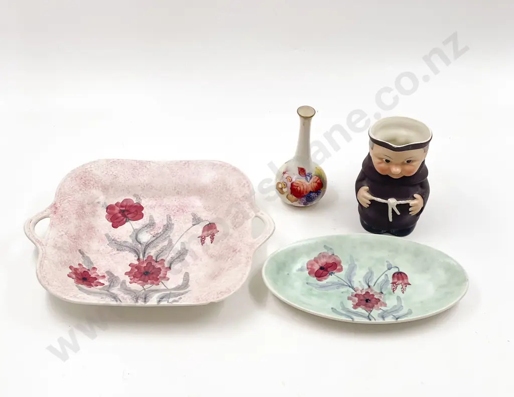 Small Royal Worcester Posy Vase together with Goebel Monk Jug & Two Beswick Dishes Image 1++