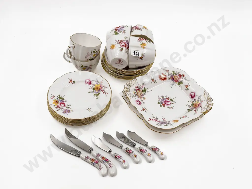 Six RCD "Derby Posies" Cups/Saucers together with Two Trays & Assorted Image 1++