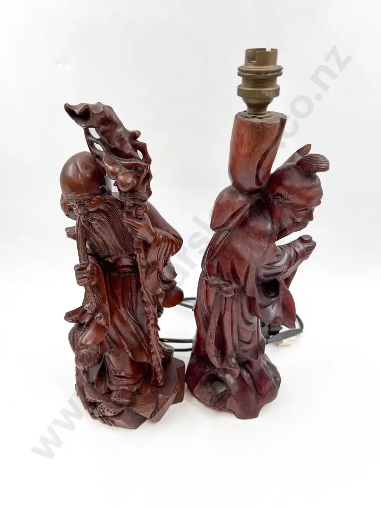 Chinese Hardwood Figure together with Similar Figural Lamp Image 1++