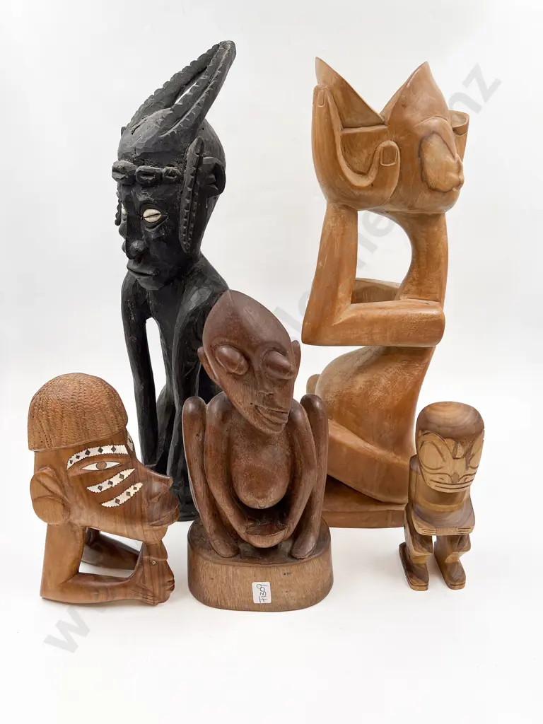 Five Assorted Carved Figures Image 1++