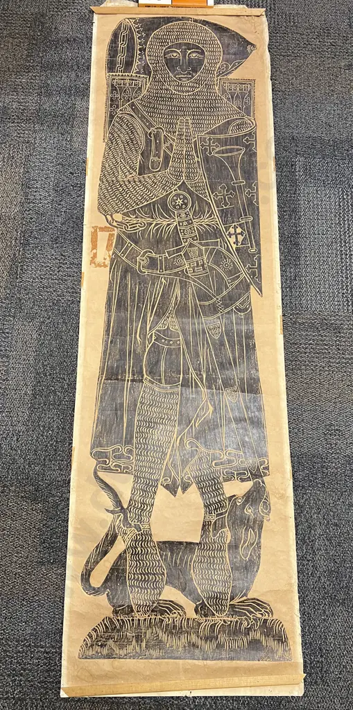 Vintage Brass Rubbing on Canvas Image 1++