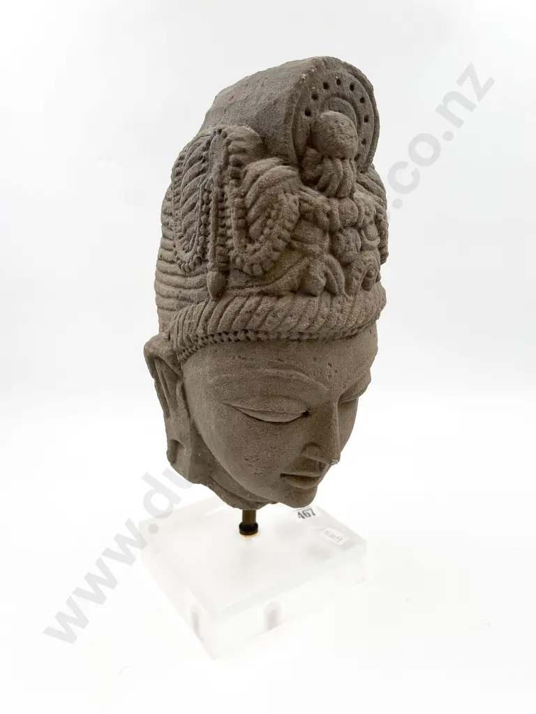 Indian Stone Bust on Perspex Base Image 1++