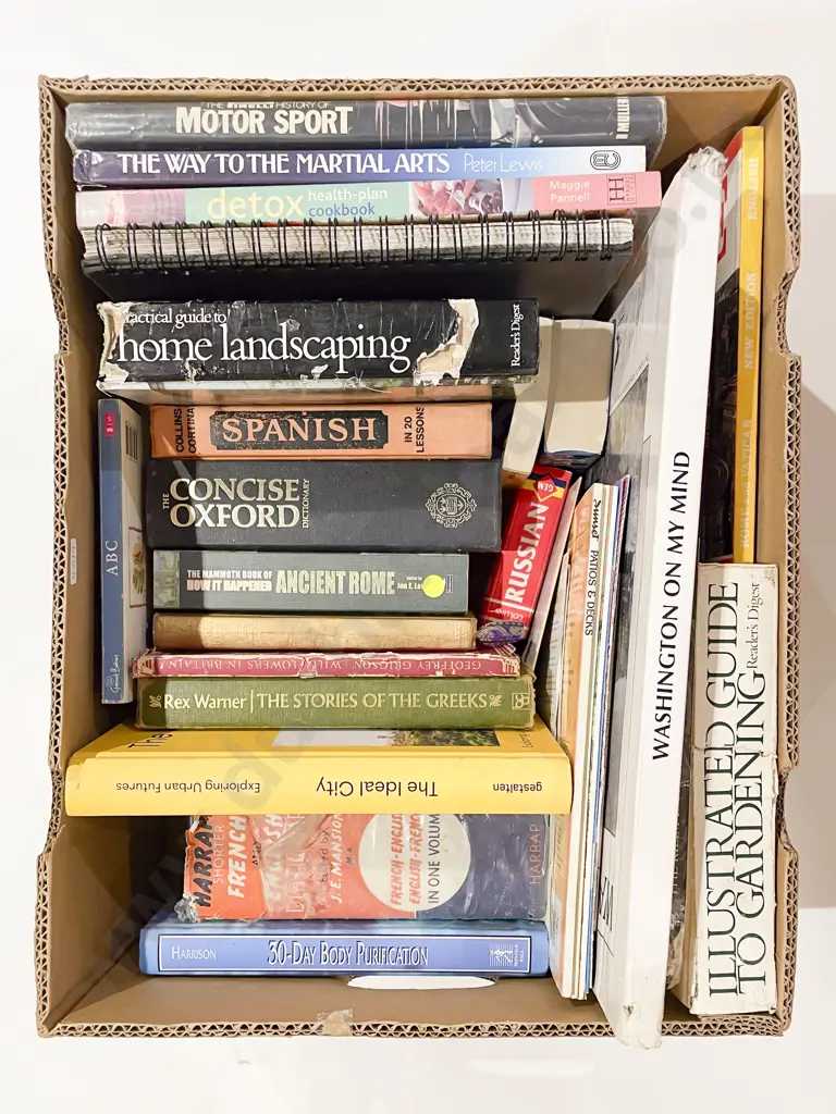 Box of Assorted Books Image 1++