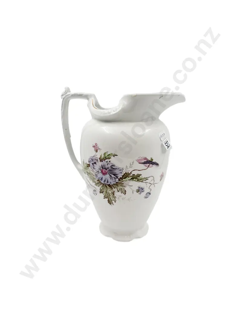 Vict. Floral Decorated Wash Jug Image 1++