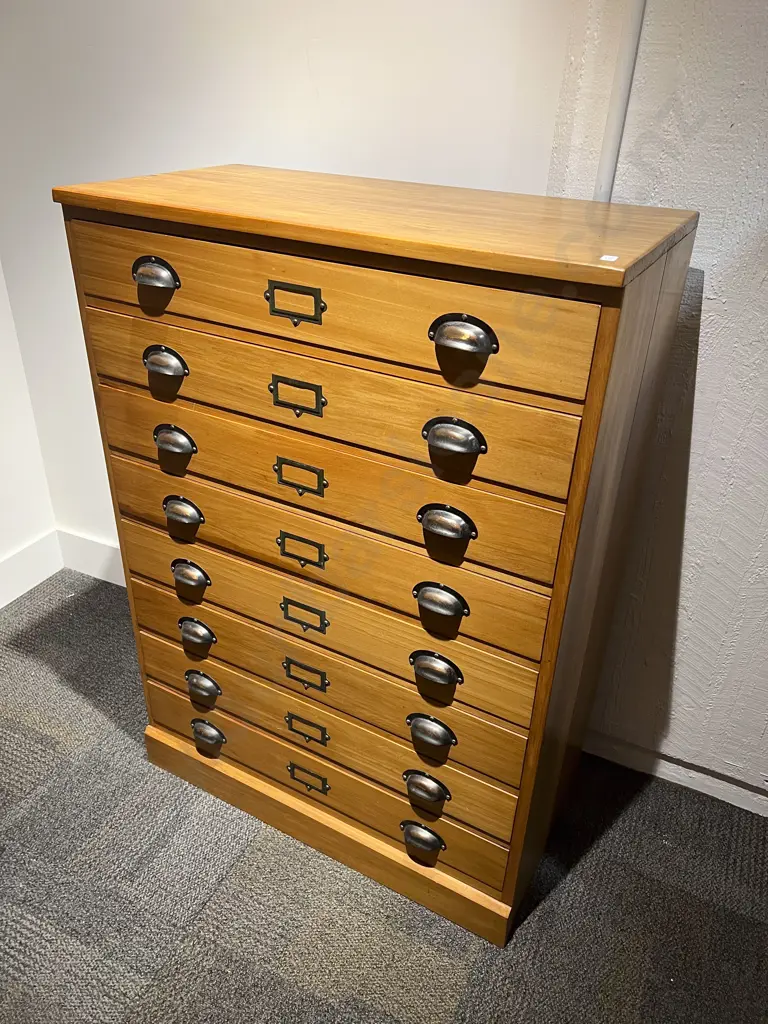 Vintage Eight Slender Drawer Work Cabinet Image 1++