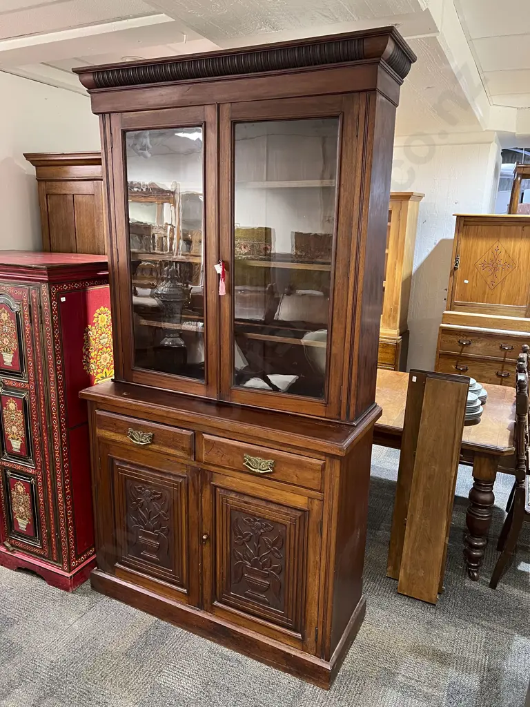 Vict. Mahogany Bookcase Cabinet Image 1++