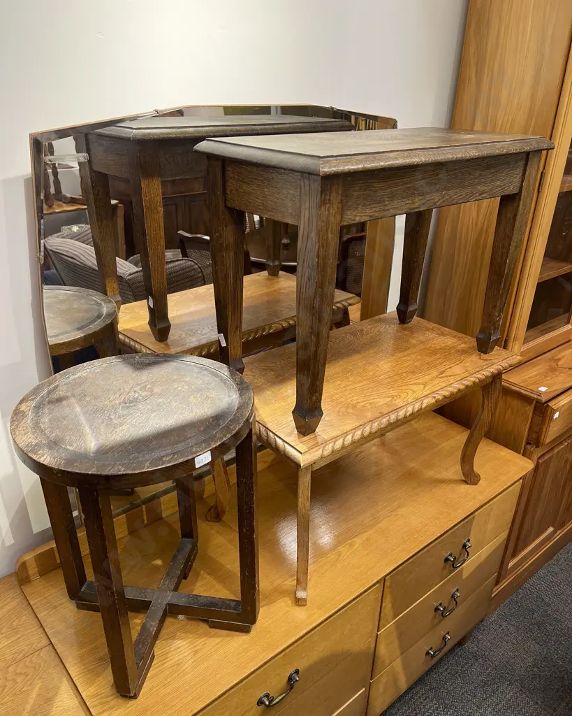Three Assorted Oak Side Tables Image 1++