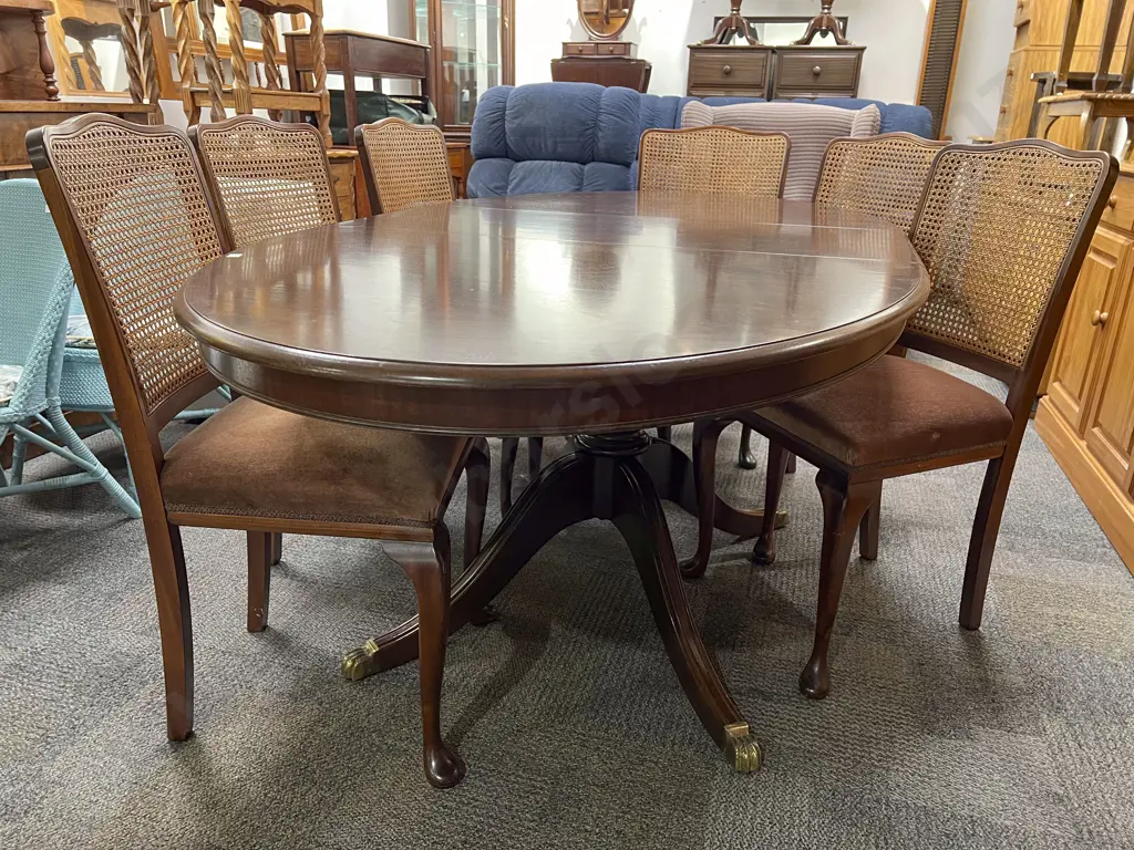 Mahogany Oval Extension Dining Table and Eight Wycombe Back Dining Chairs Image 1++