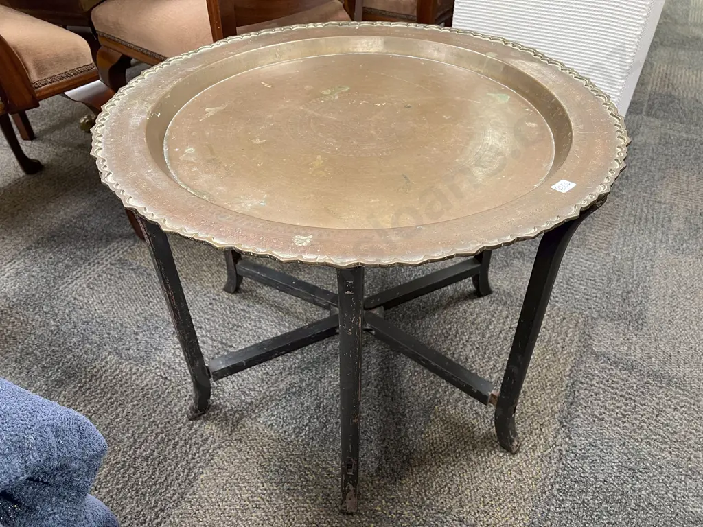 Anglo Indian Brass Topped Side Table Image 1++