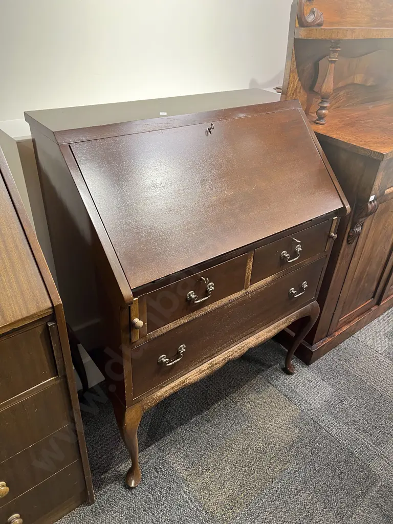 Repro Mahogany Writing Bureau Image 1++